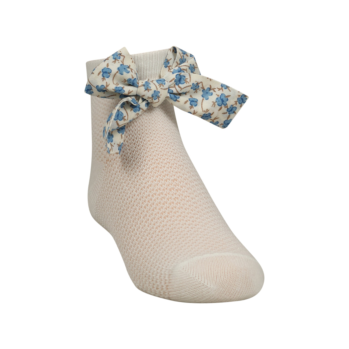 Fishnet With Floral Bow Ankle