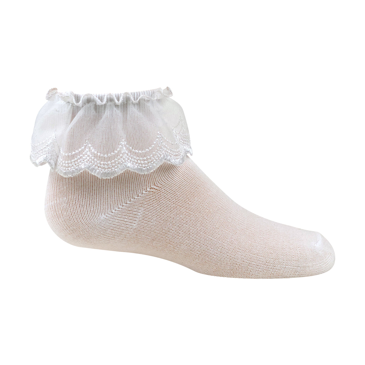 Scalloped Design Ruffle Ankle