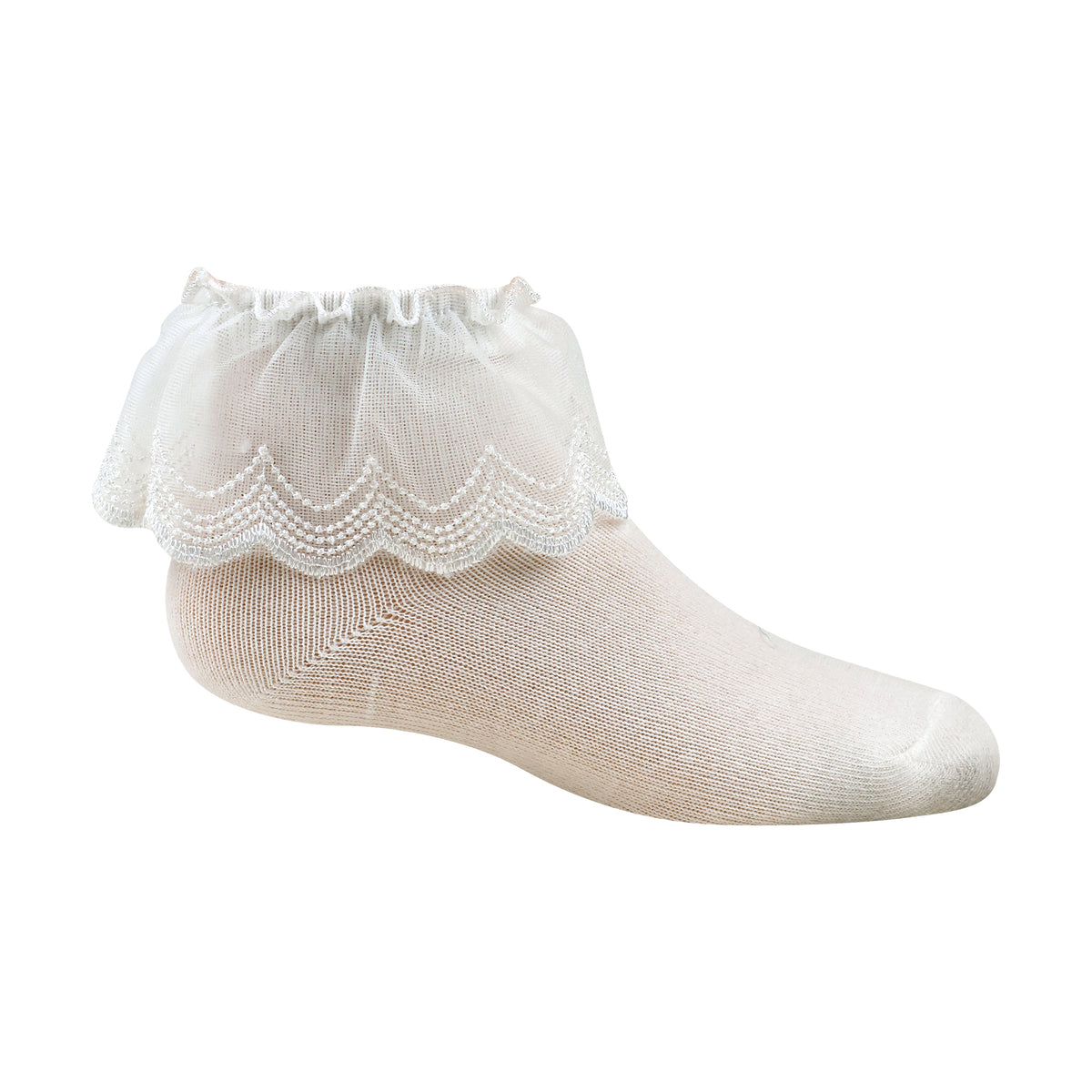 Scalloped Design Ruffle Ankle