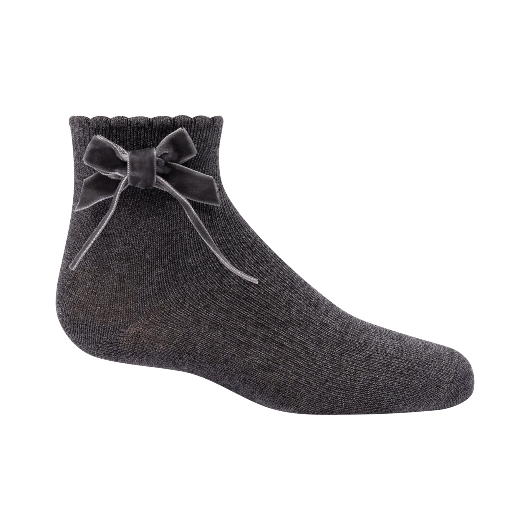 Thin Velvet Bow Ankle