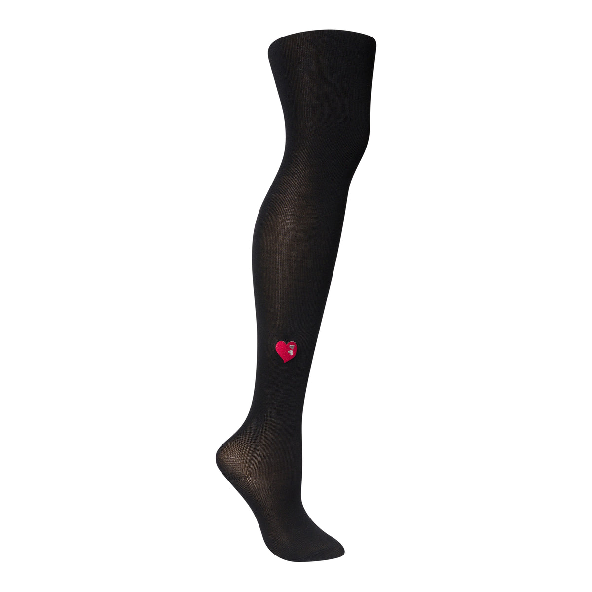 Embroidered Double Heart Tights