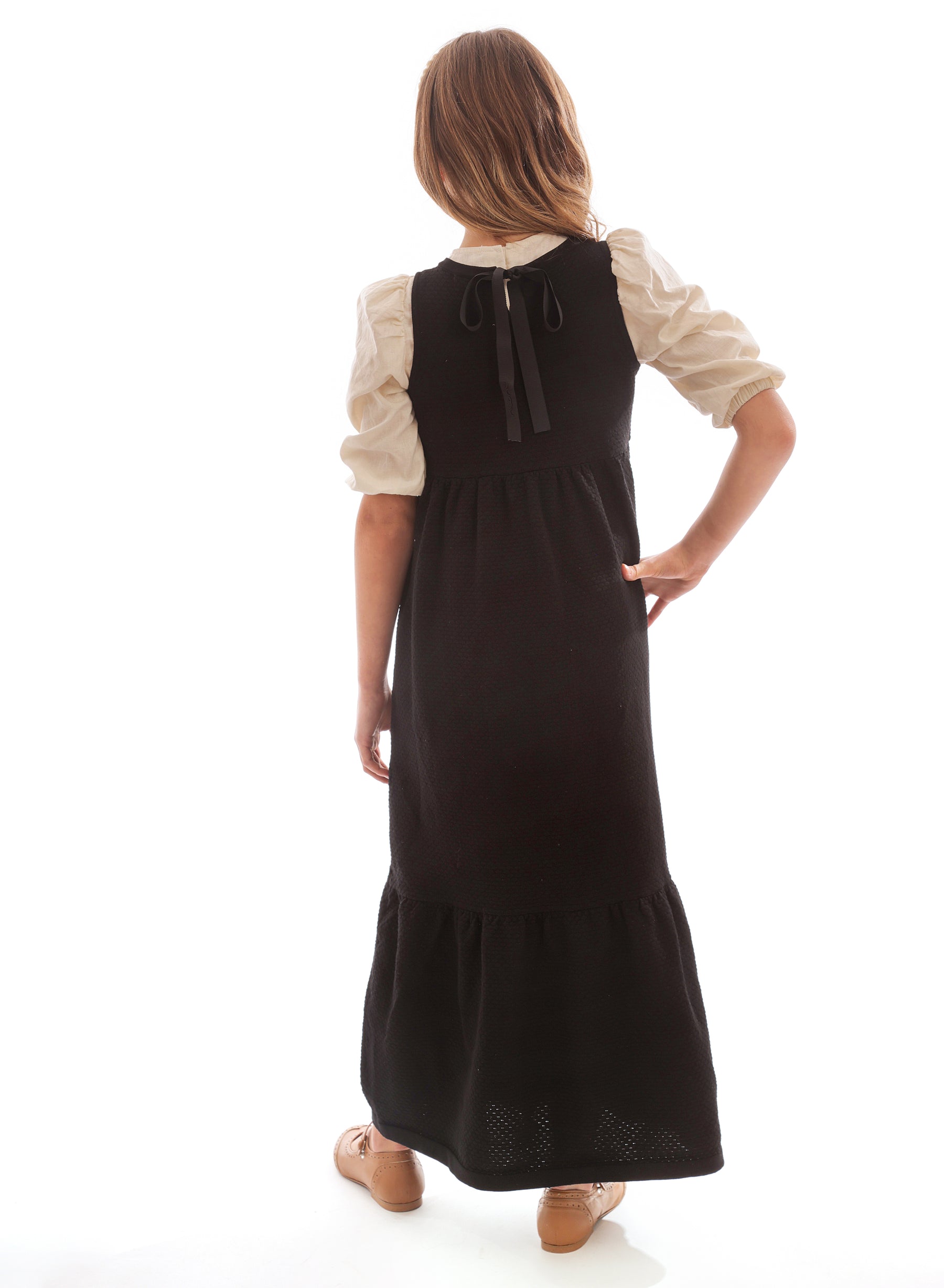 NUMU KNIT MAXI DRESS WITH BACK BOW-black