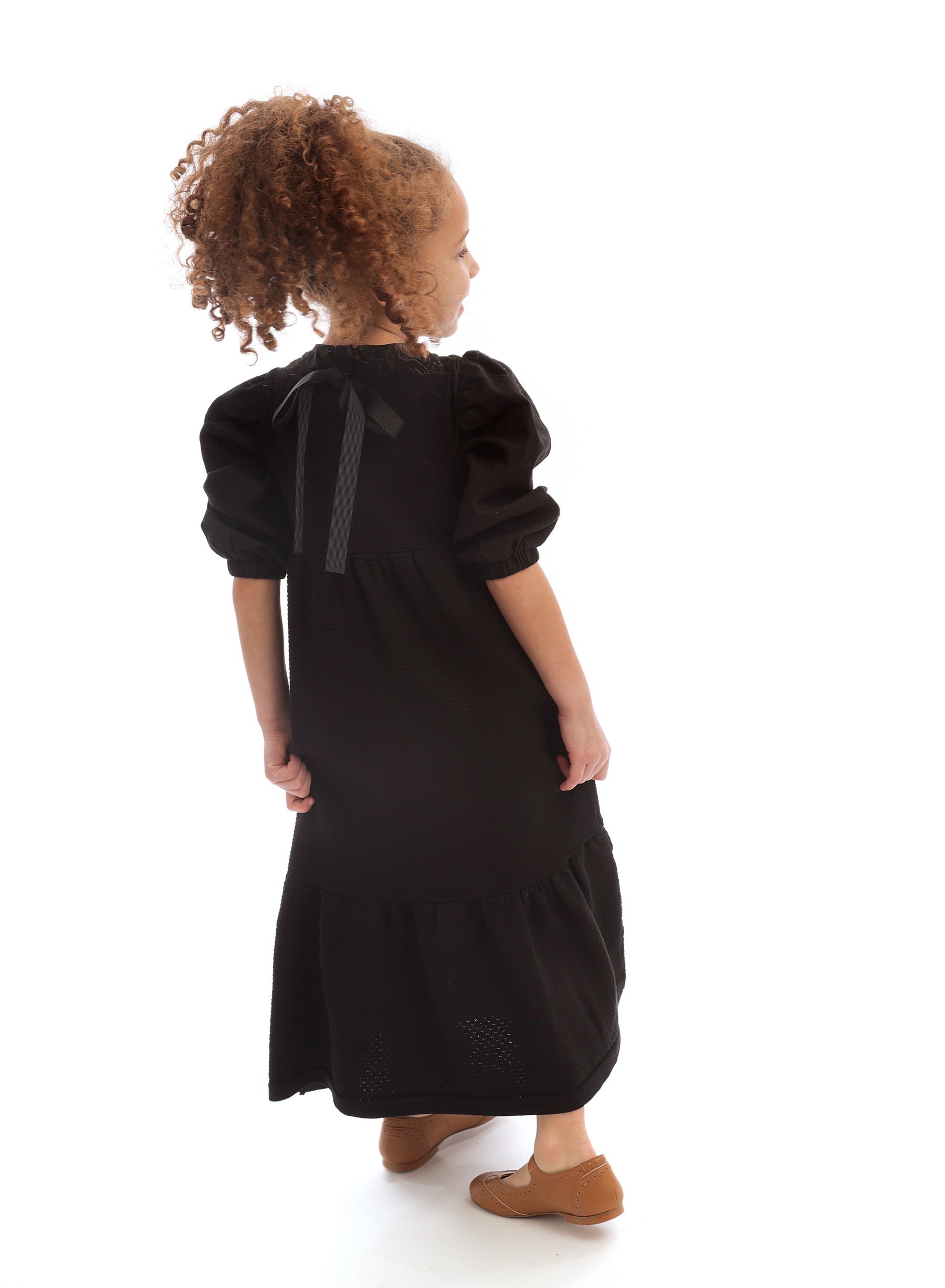 NUMU KNIT MAXI DRESS WITH BACK BOW-black