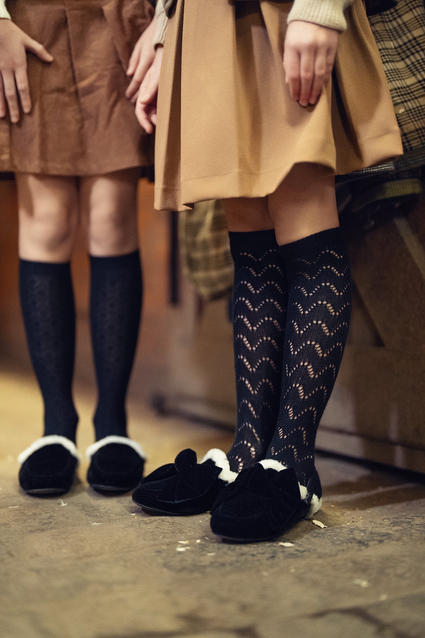 Fur Lined Velvet Bow Slipper