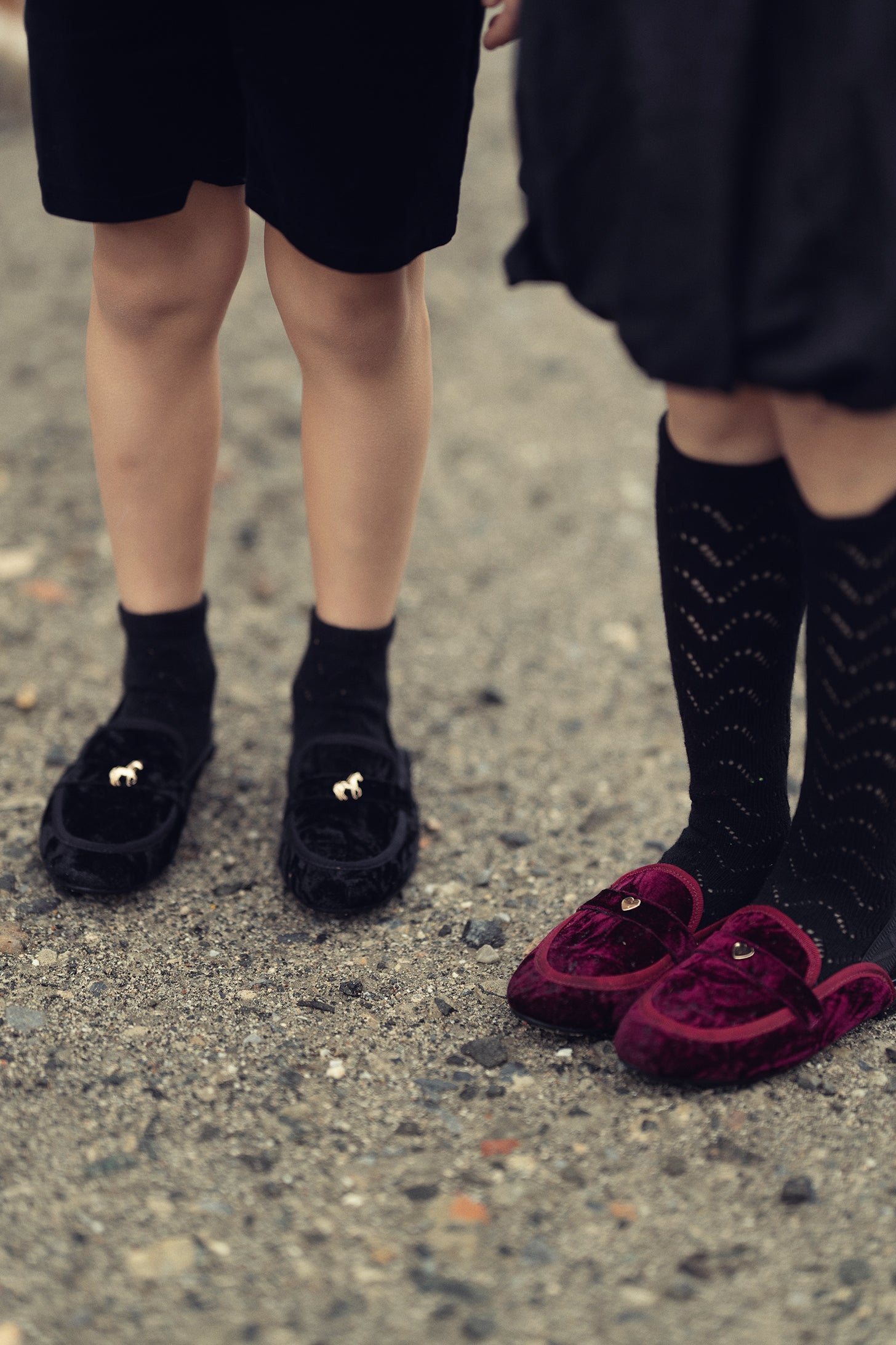 Crushed Velvet Slippers-Black