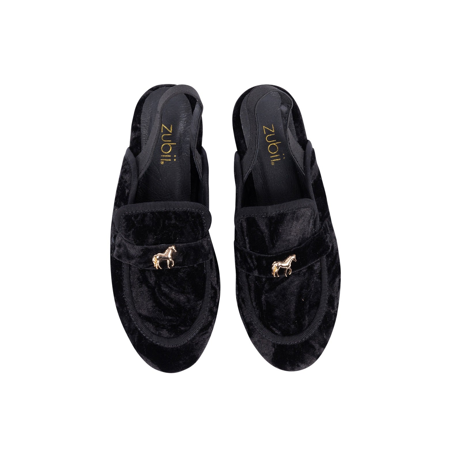 Crushed Velvet Slippers-Black