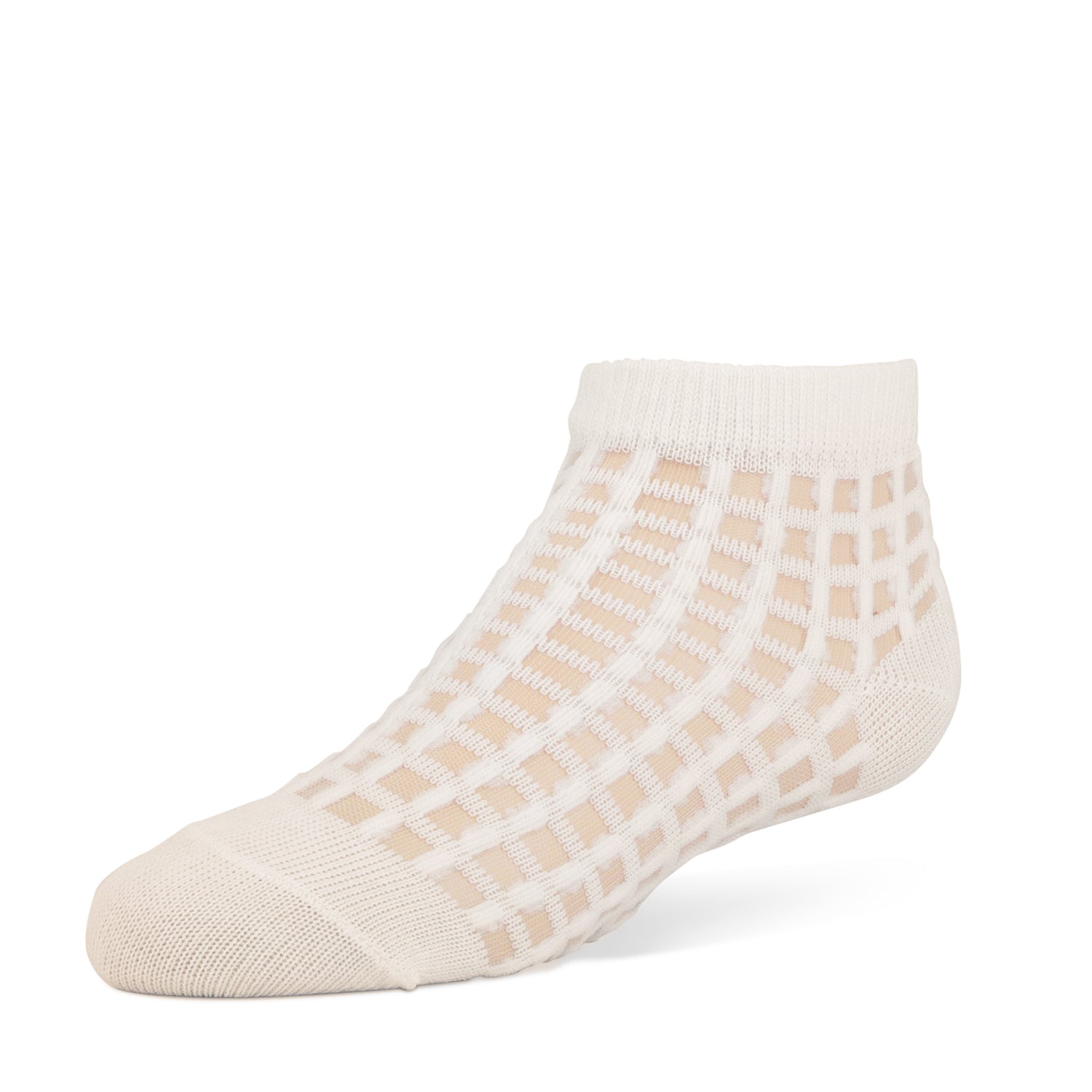 Sheer Checkered Ankle