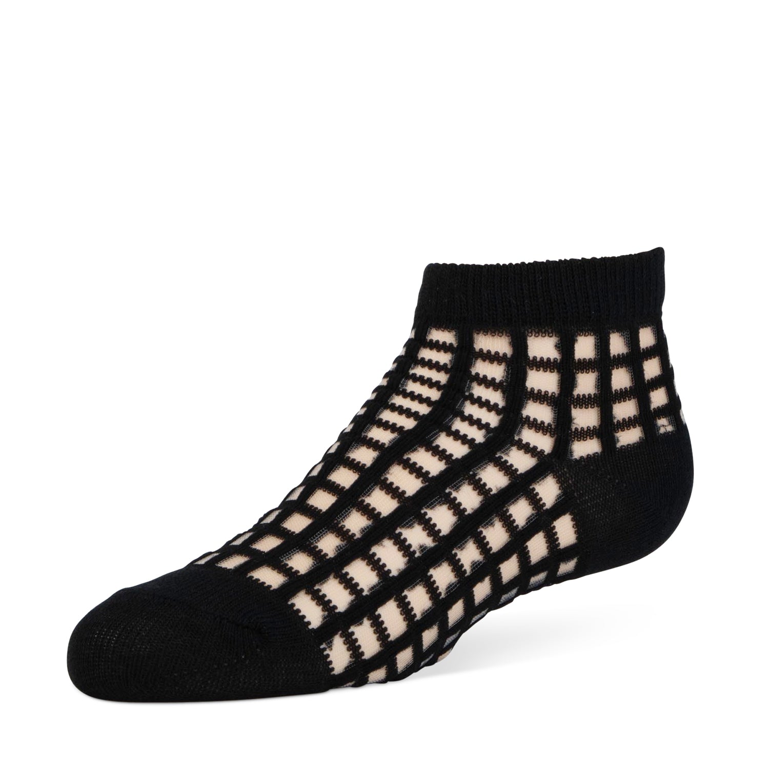 Sheer Checkered Ankle