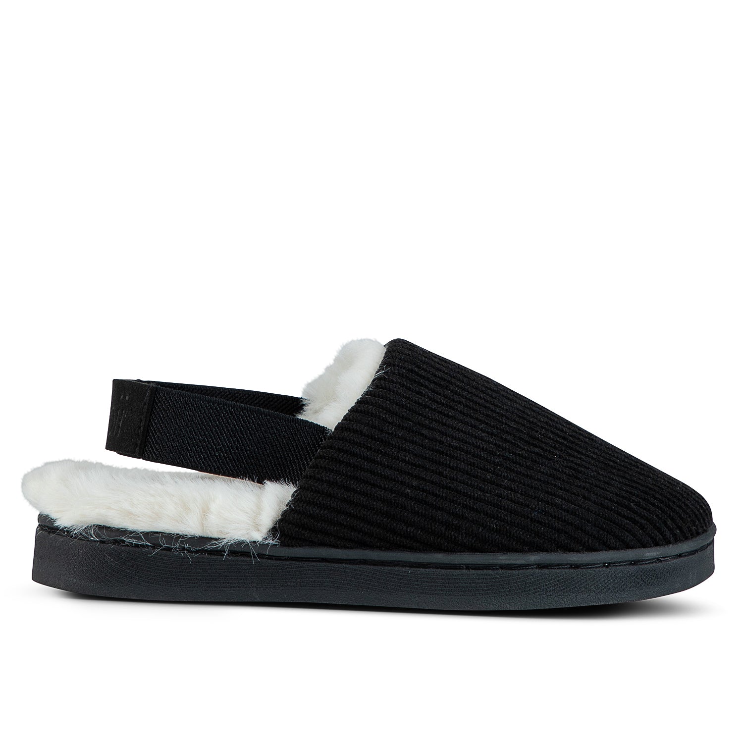 Fur Lined Ribbed Slippers