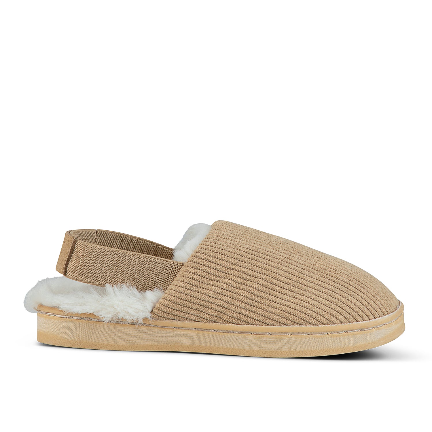 Fur Lined Ribbed Slippers