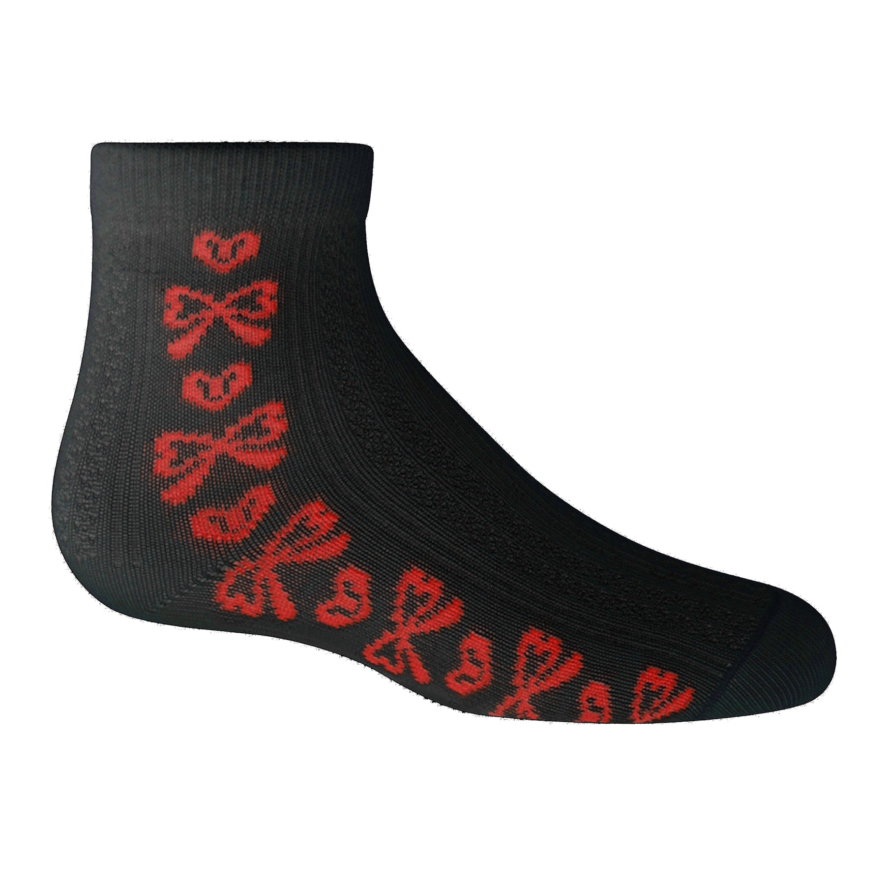 Textured Heart/Bow Ankle