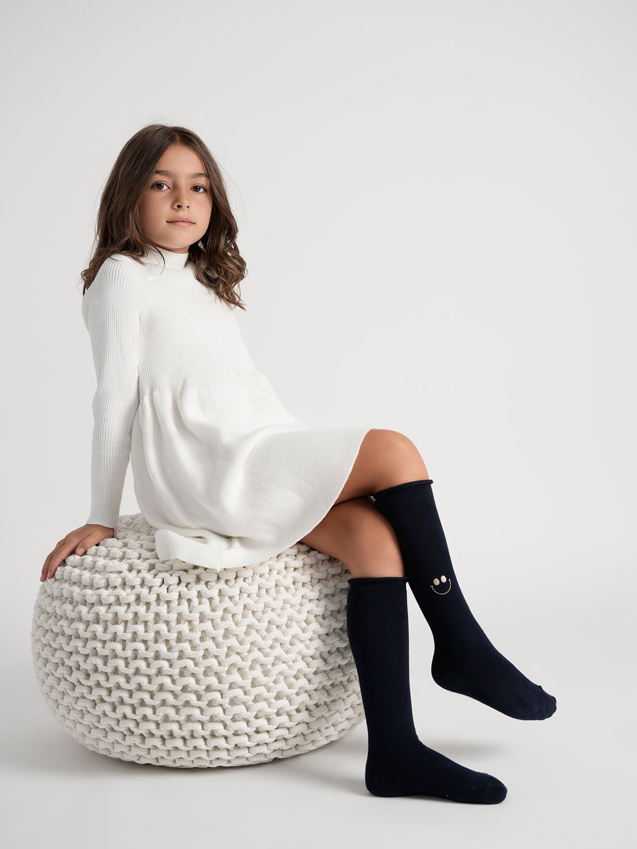 Embroidered Smile Knee