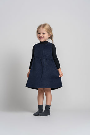 numu pleated swing dress NUMU Corduroy Jumper Dress Charcoal