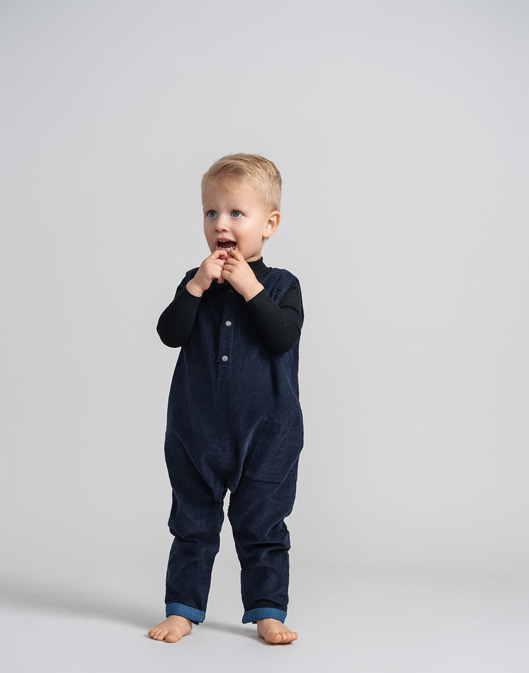 NUMU Corduroy Romper Navy