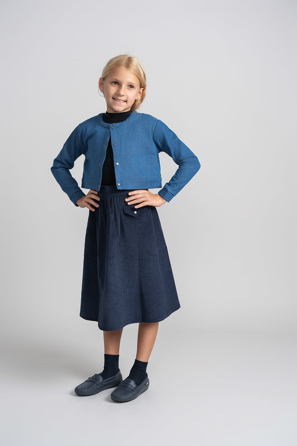 NUMU Corduroy Skirt Navy