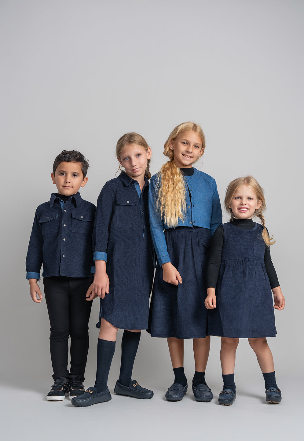 NUMU Corduroy Jumper Dress Navy - Main Image