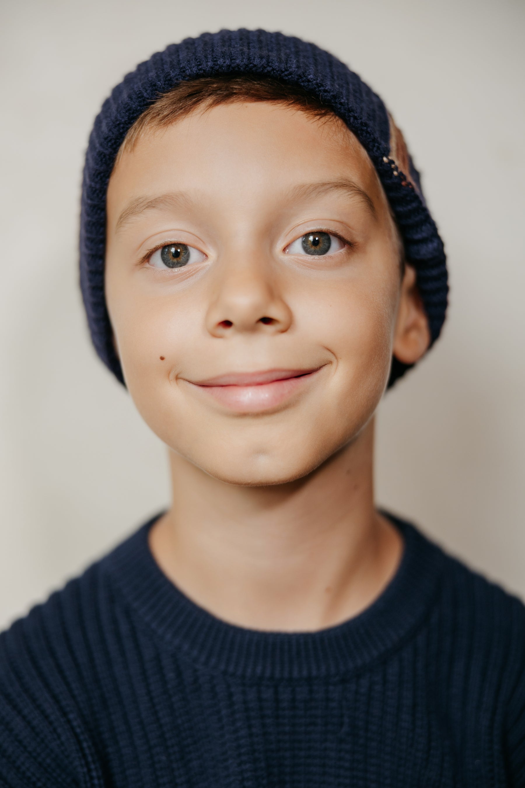 2 Tone Stripe Beanie with Cuff