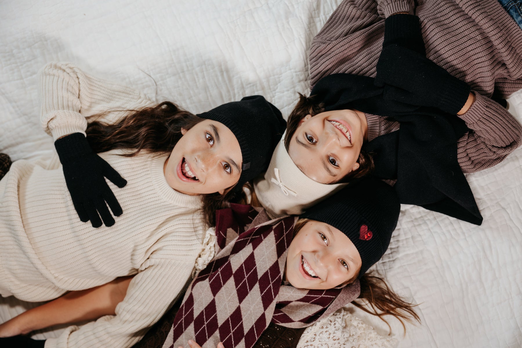Embroidered Double Heart Beanie with Cuff