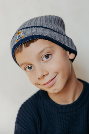 Striped Teddy Beanie