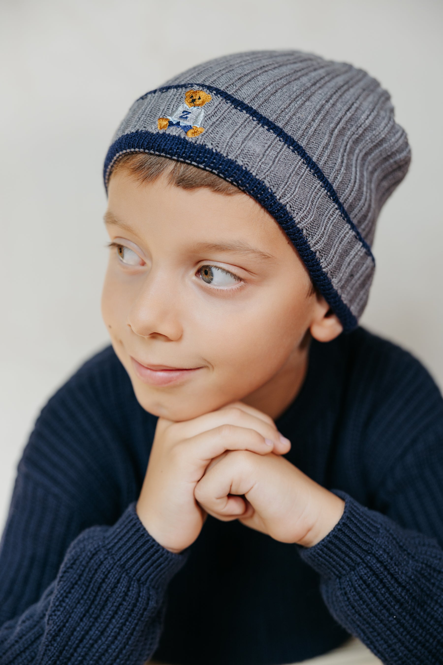 Striped Teddy Beanie