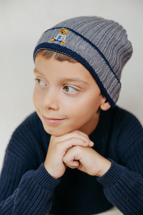 Striped Teddy Beanie
