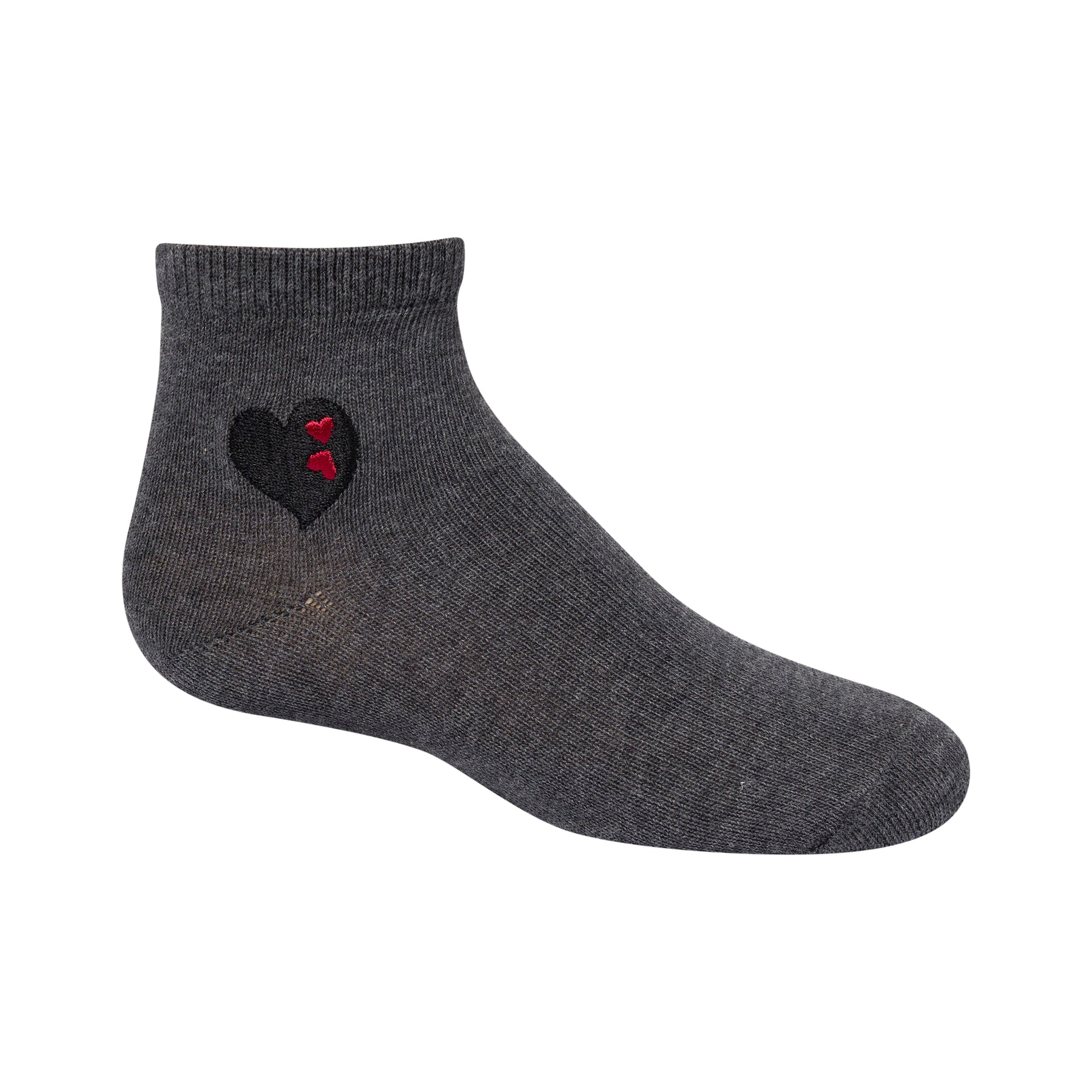 Embroidered Double Heart Ankle