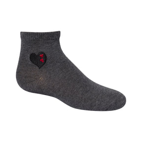 Embroidered Double Heart Ankle