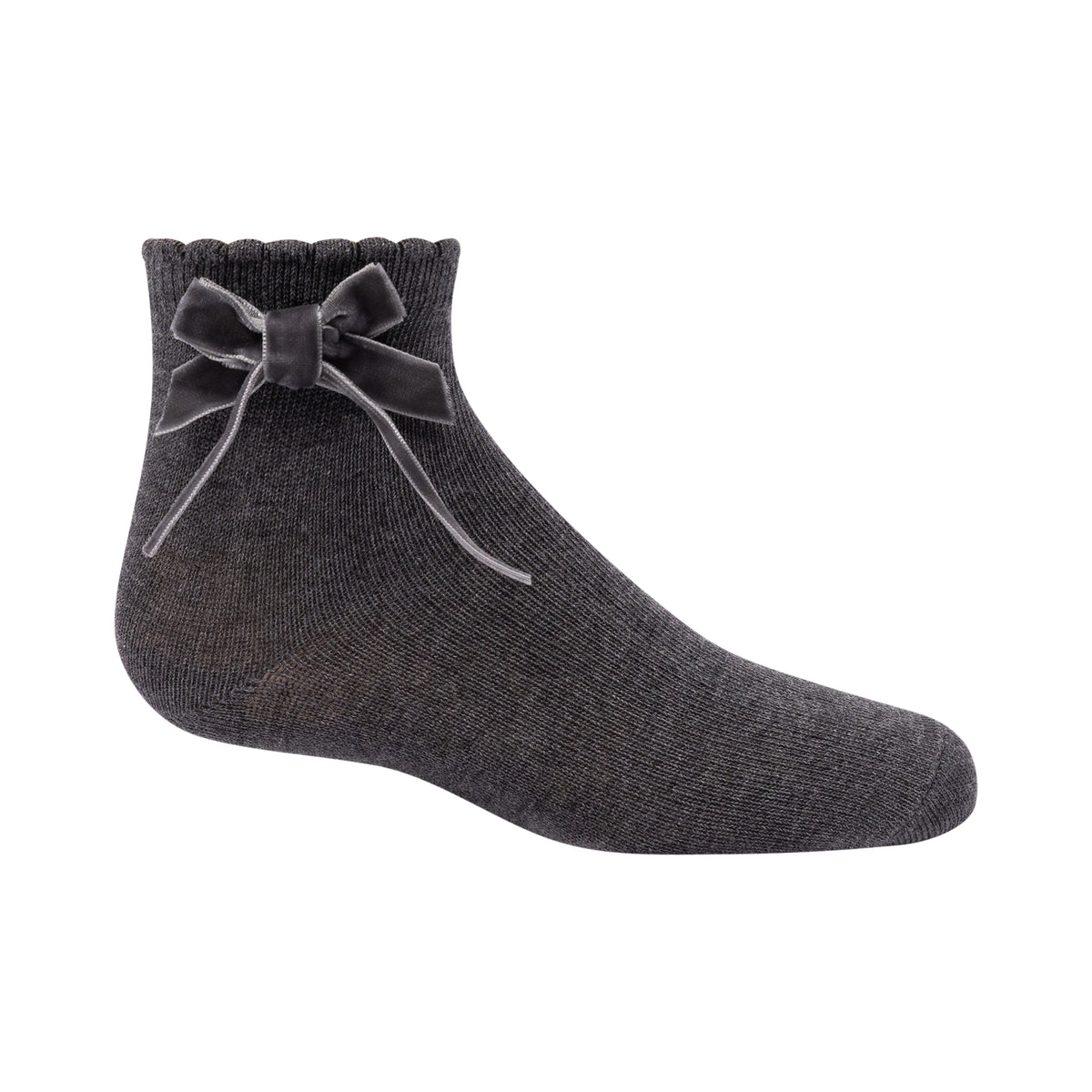 Thin Velvet Bow Ankle