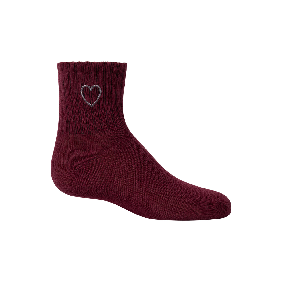 Embroidered Heart Ankle