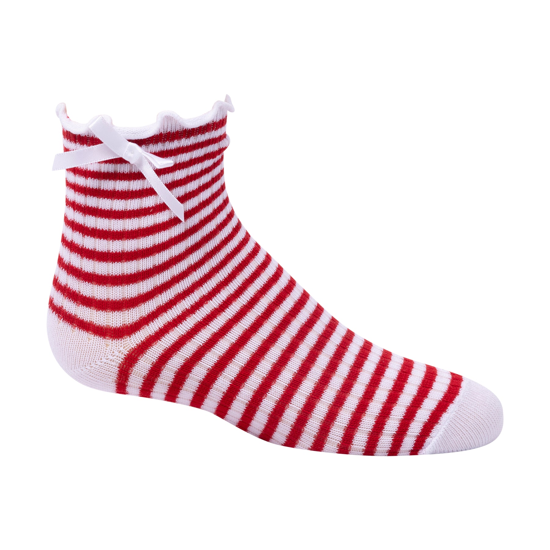 Striped Scalloped Edge Ankle