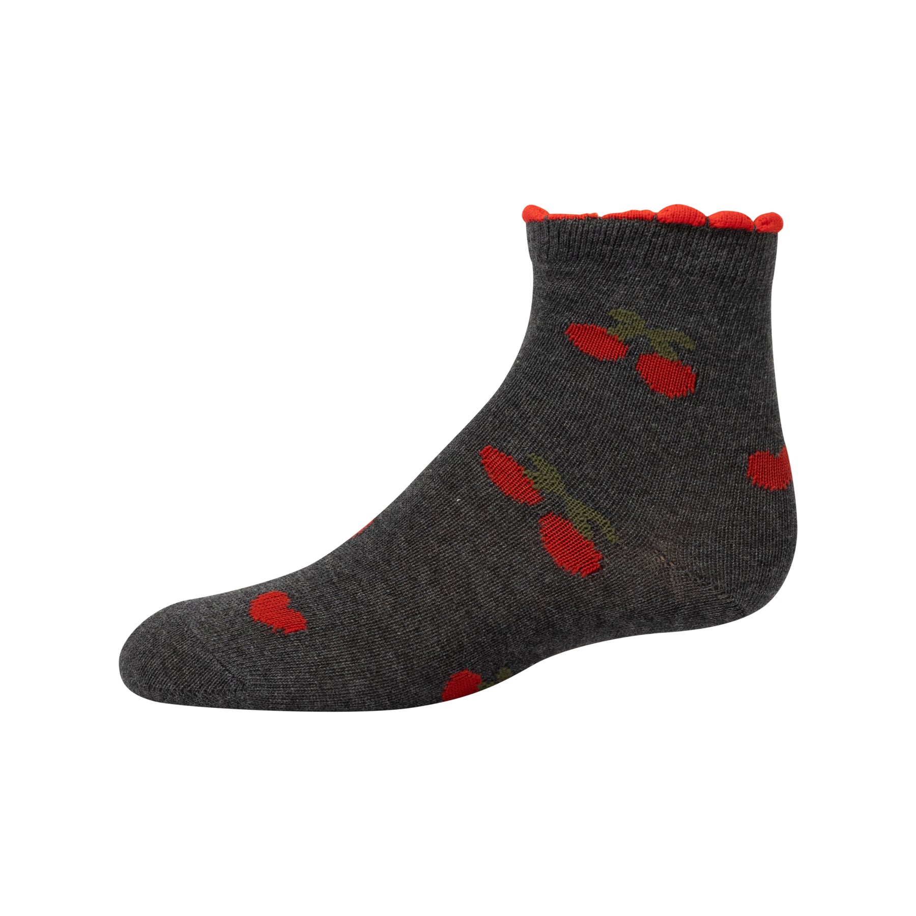 Cherry Heart Print Ankle