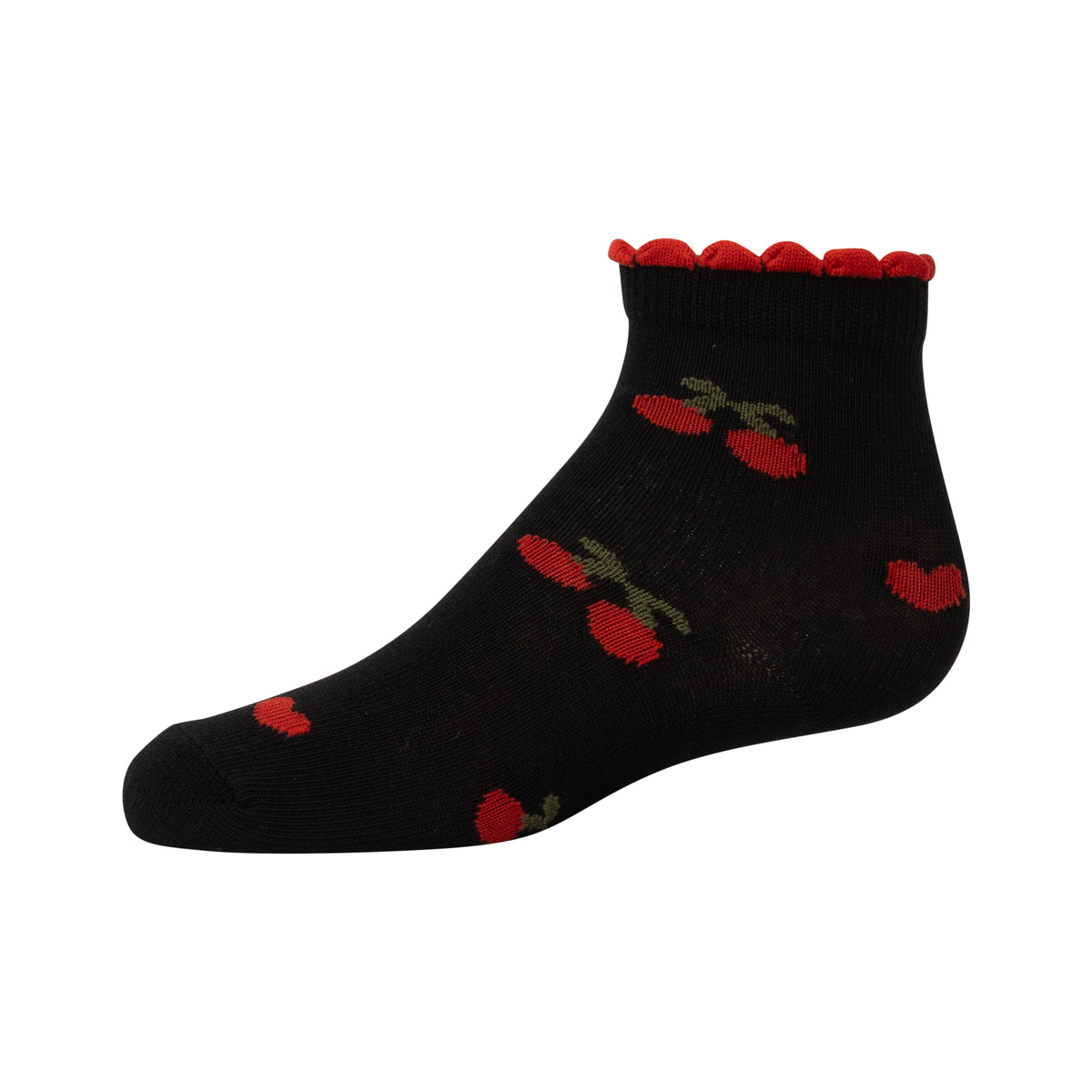 Cherry Heart Print Ankle