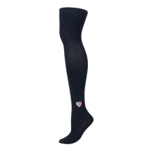 Embroidered Double Heart Tights