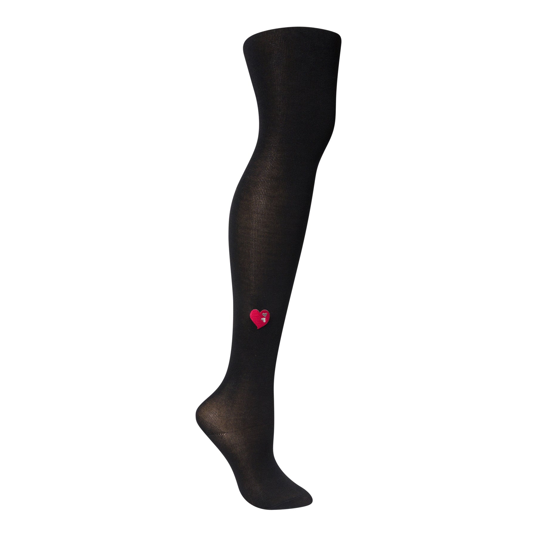 Embroidered Double Heart Tights