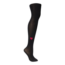 Embroidered Double Heart Tights