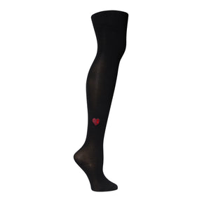 Embroidered Double Heart Tights