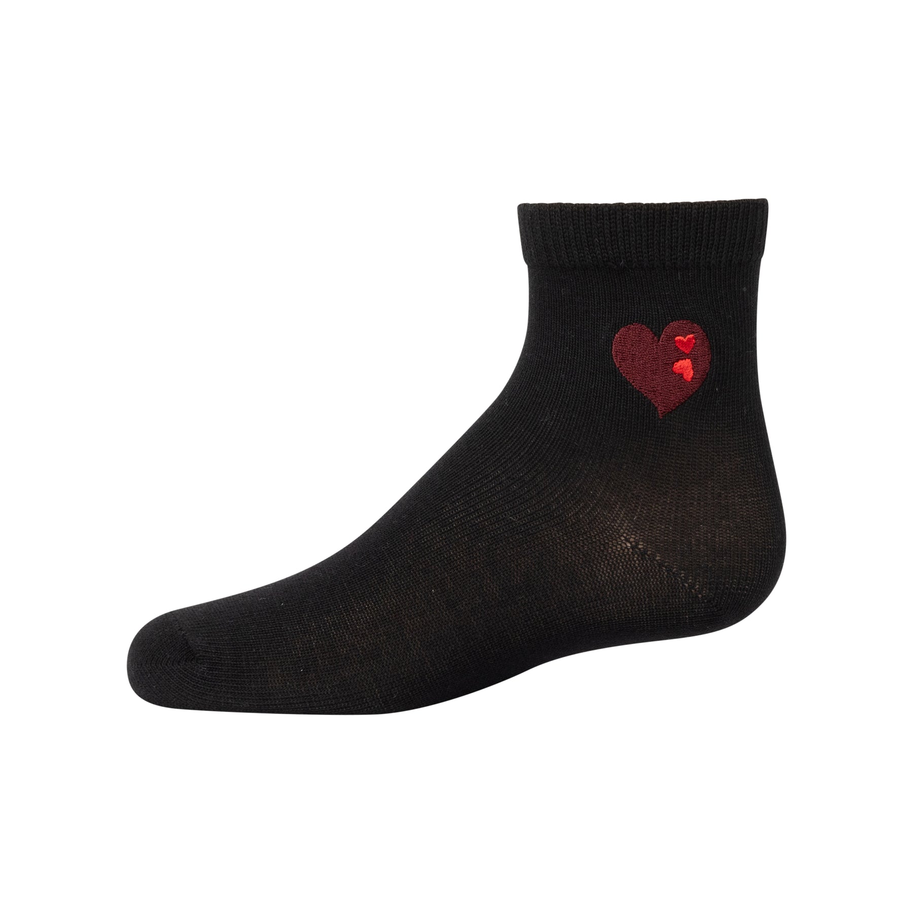 Embroidered Double Heart Ankle