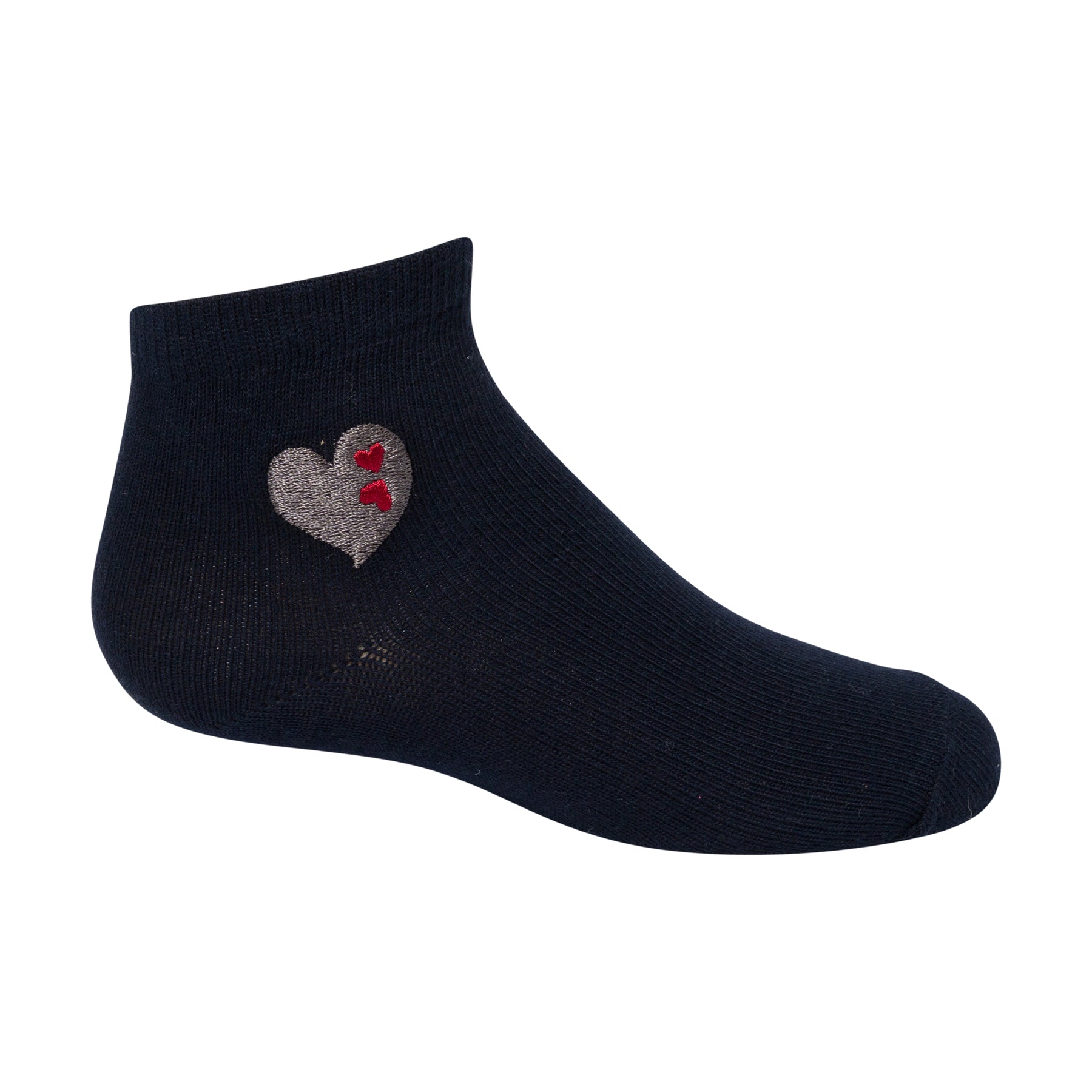 Embroidered Double Heart Ankle