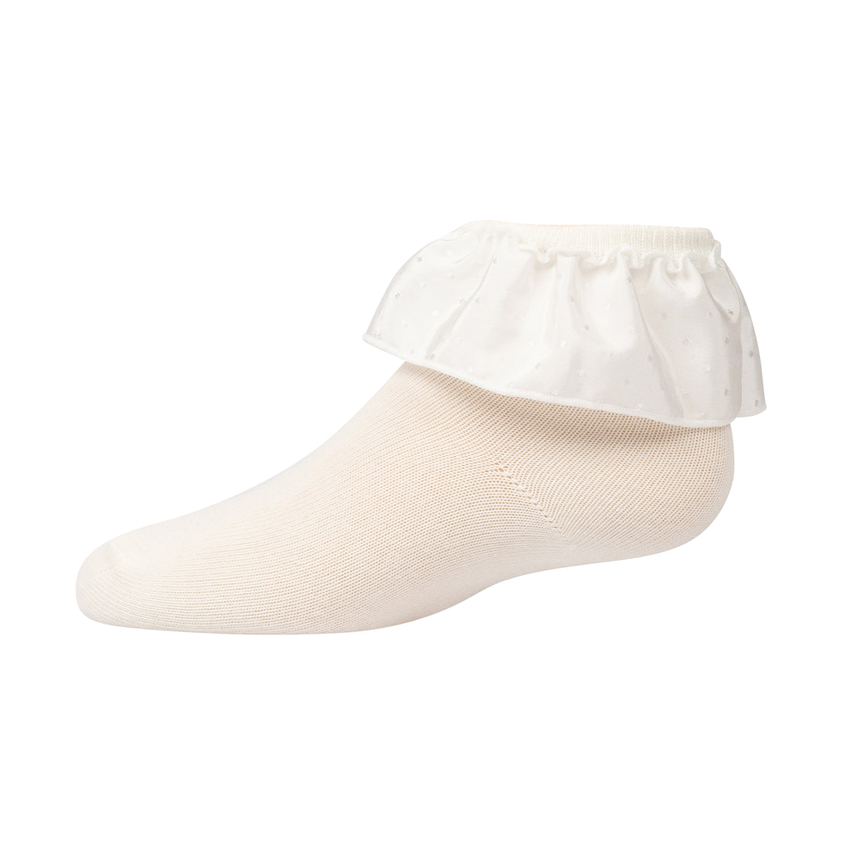 Satin Pin dot Ruffle Ankle