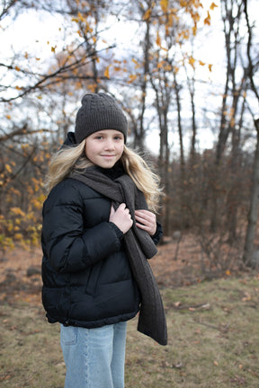 Cable Knit Beanie-Women/Teens