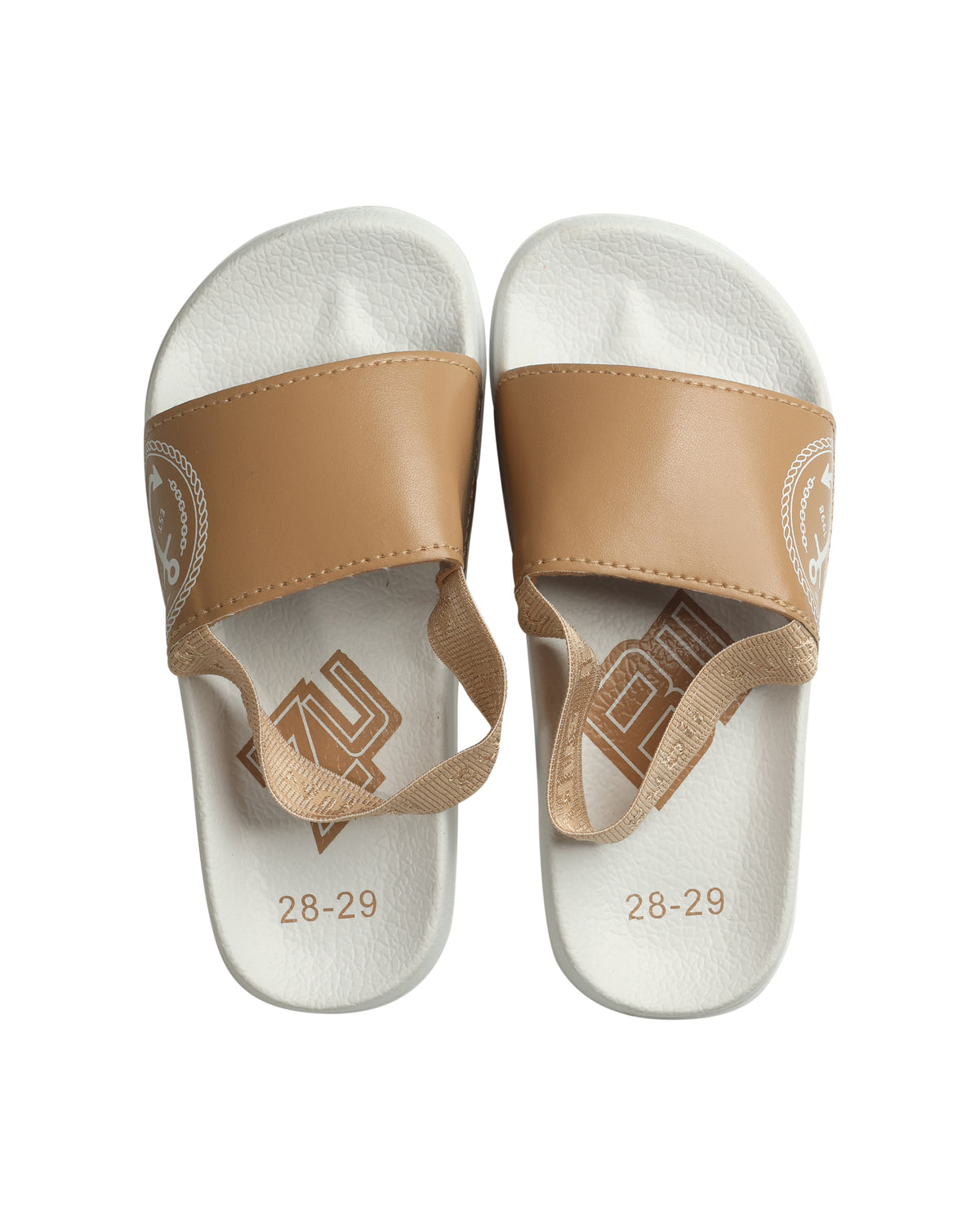 Nautical Slingback Slides - Tan