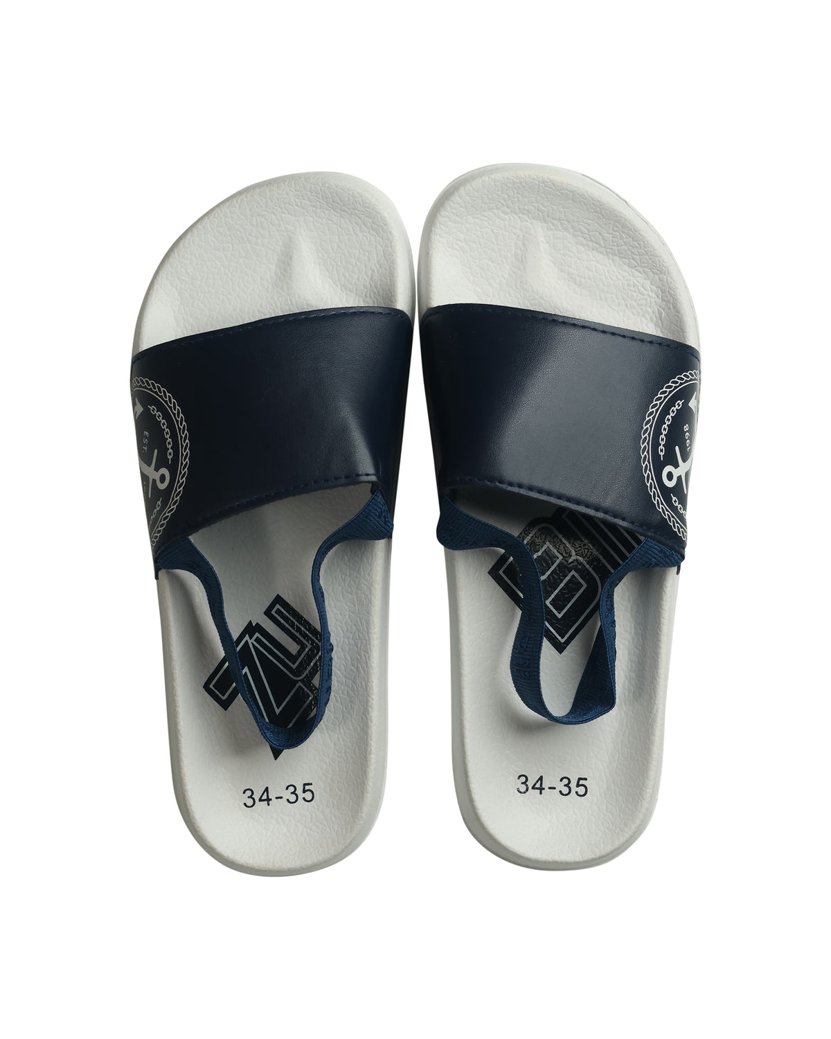 Nautical Slingback Slides - Navy Blue