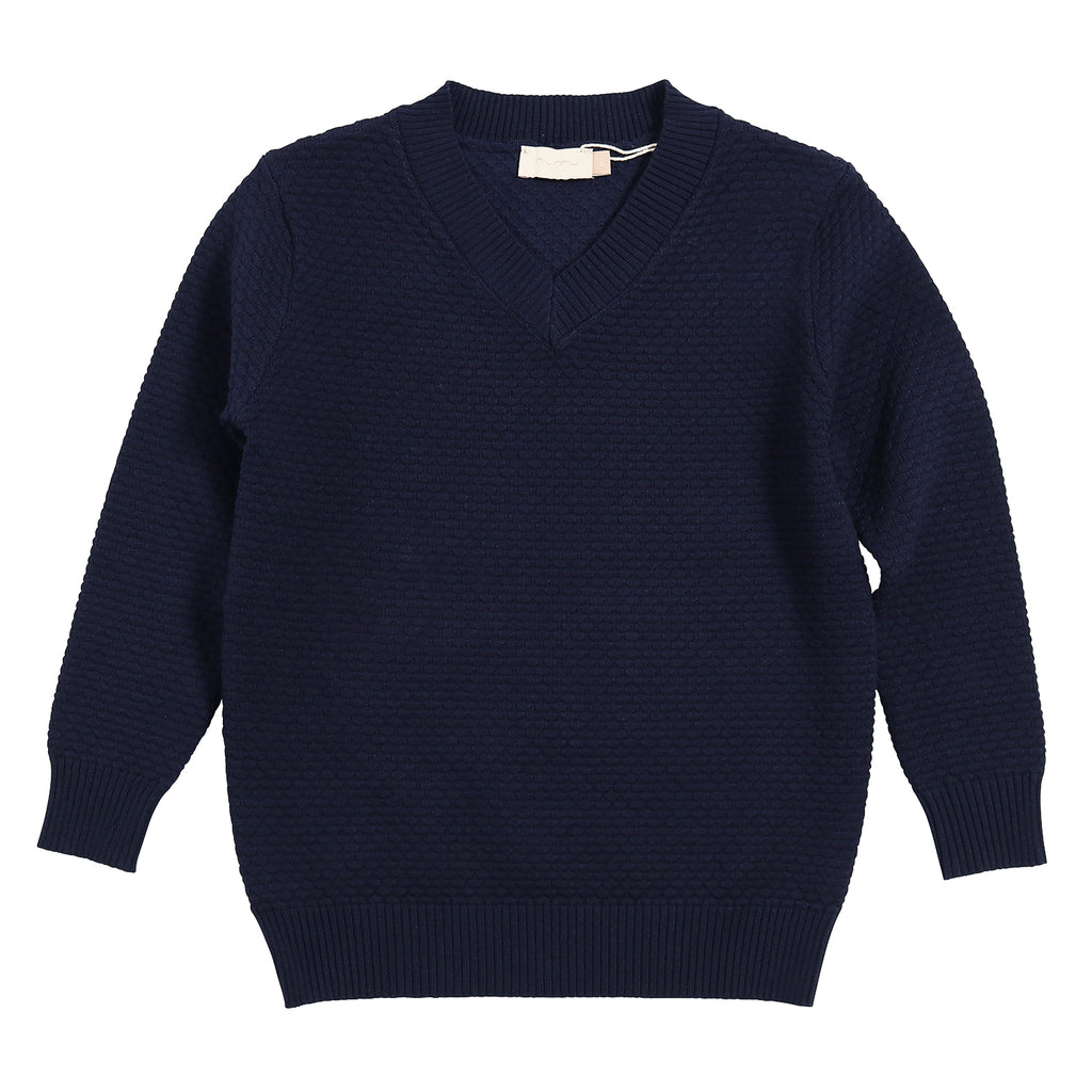 トップス uru 19aw V NECK KNIT navy 2024AW】 URU (ウル) 