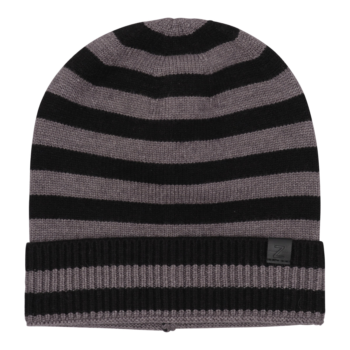 Wide Stripe Beanie with Cuff