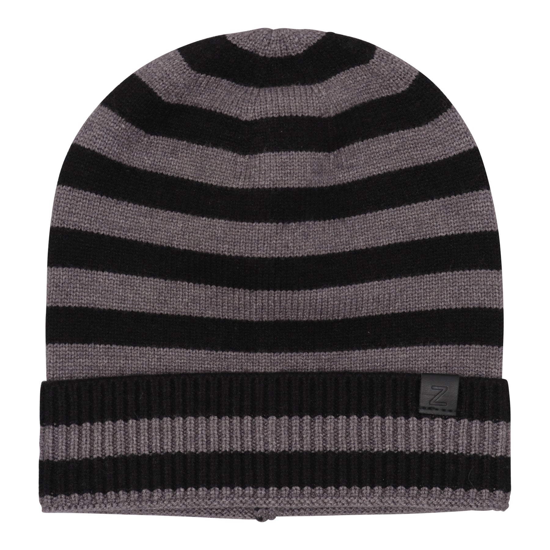 Wide Stripe Beanie with Cuff