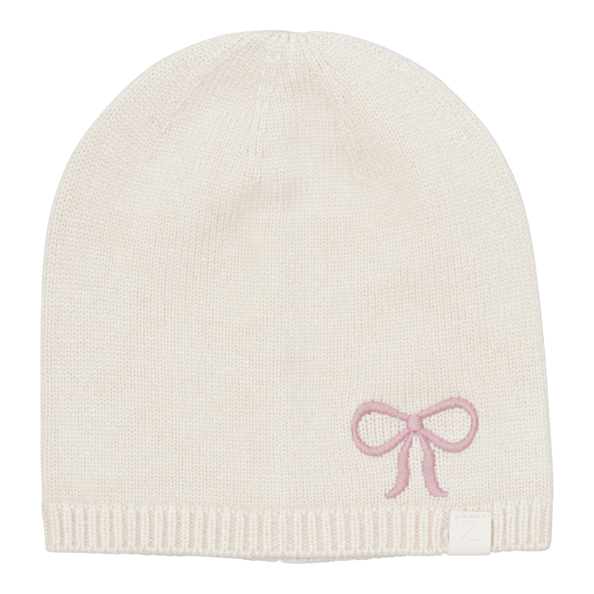 Embroidered Bow Beanie