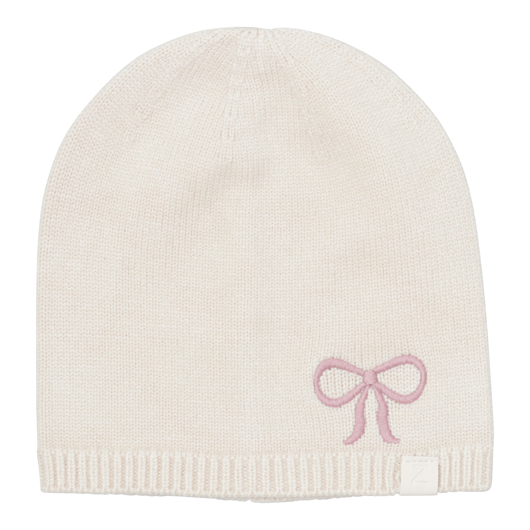 Embroidered Bow Beanie