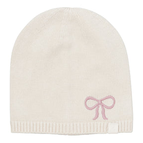 Embroidered Bow Beanie