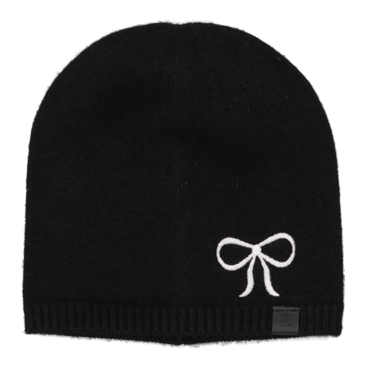 Embroidered Bow Beanie