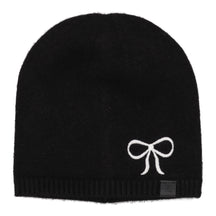 Embroidered Bow Beanie